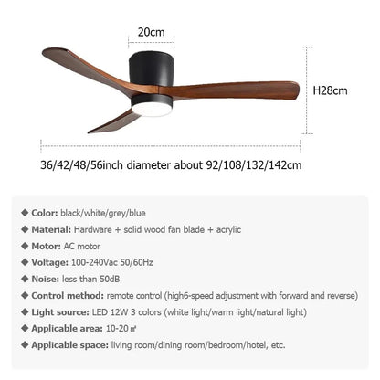 Carved Wood Fan Blades Noiseless Reversible Motor Remote Control Flush Mount