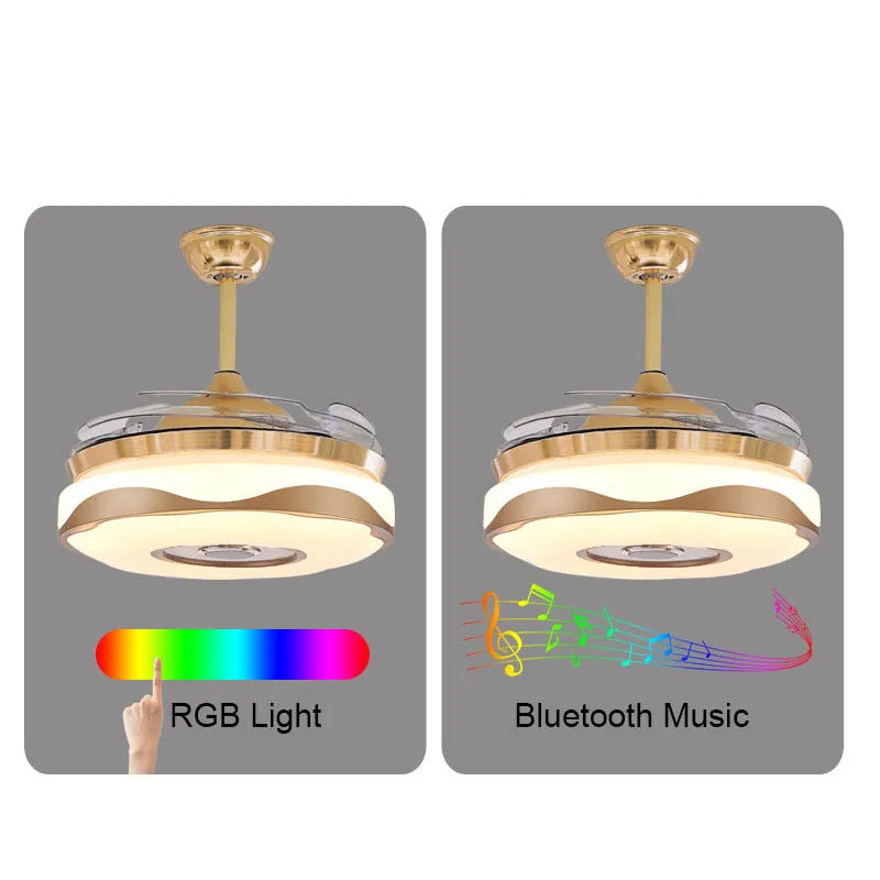 Nordic Simple Intelligent Led Remote Control Bluetooth Speaker Lighting Fan