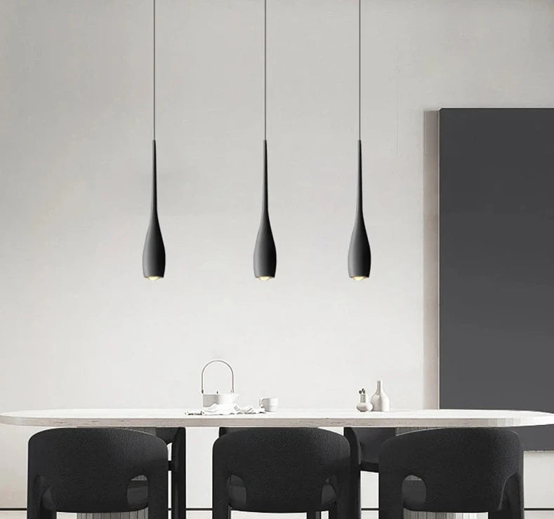 Simple creativo negro blanco nuevas luces LED colgantes modernas sala de estar comedor dormitorio mesita de noche Bar Hotel lámpara iluminación interior