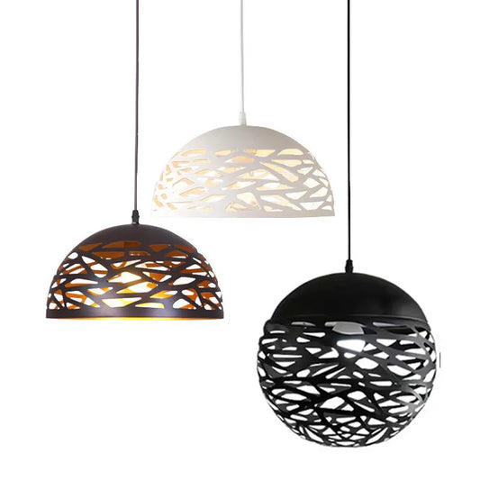 Led metal Hollow contemporary pendent light