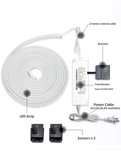 Luz de escaleras con Sensor de movimiento, espejo de barandilla, luz complementaria, rodapié de esquina, impermeable, Stciker LED, Loft, iluminación para escaleras dúplex