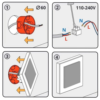LED Acrylic Decor Recessed Wall Light