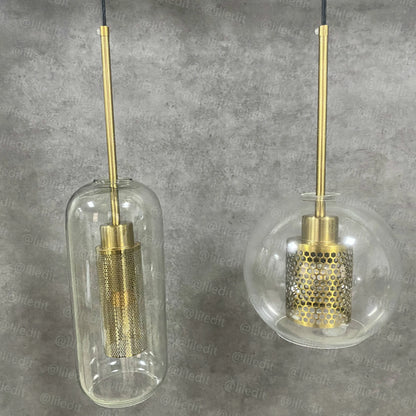 Lámparas colgantes con bolas de cristal modernas, iluminación nórdica para mesita de noche, cocina, comedor, iluminación colgante, diseño dorado