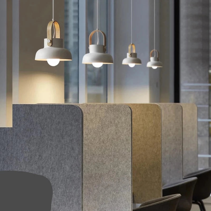 Anillo de hierro, lámpara colgante de grano de madera, lámparas colgantes modernas, lámpara colgante pequeña minimalista para sala de exposición nórdica, dormitorio, comedor