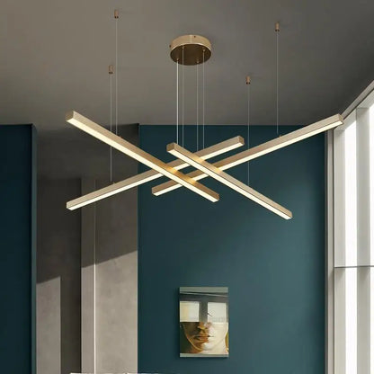 Candelabros de aluminio nórdico, lámpara colgante de dorado Negro para comedor, sala de estar, mesa, casa, decoración del hogar, oficina, escritorio, Bar, iluminación Led