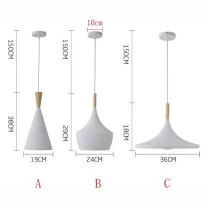 Lámpara nórdica moderna de aluminio, luces colgantes de madera, accesorios de iluminación decorativos para sala de estar, mesa de comedor y mesita de noche