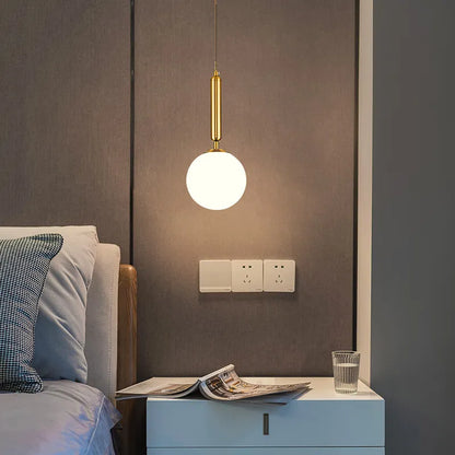 Iron Led round glass pendent light