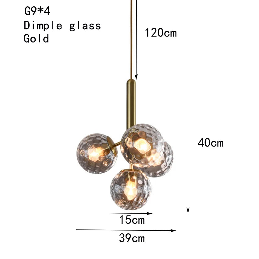 Nordic white Glass lustre suspension Light fixture