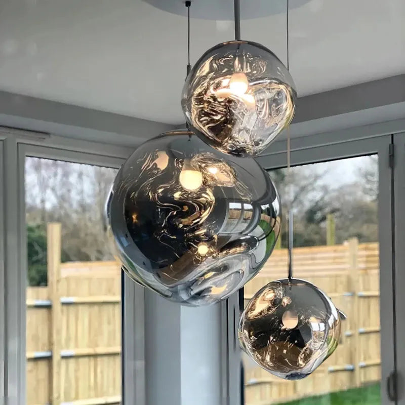 Led polish glass chrome chandelier