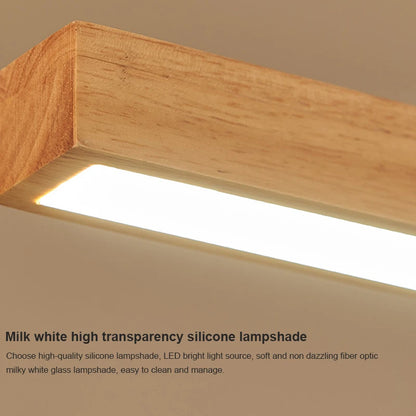 Candelabro de habitación de comedor de madera, líneas minimalistas modernas simples, luz para mesa de comedor nórdica, barra creativa, lámparas de tira larga