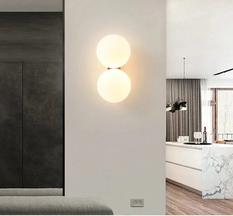 Nordic white double/single sphere sconce light