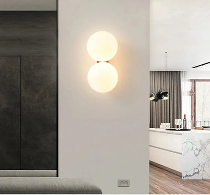Nordic white double/single sphere sconce light