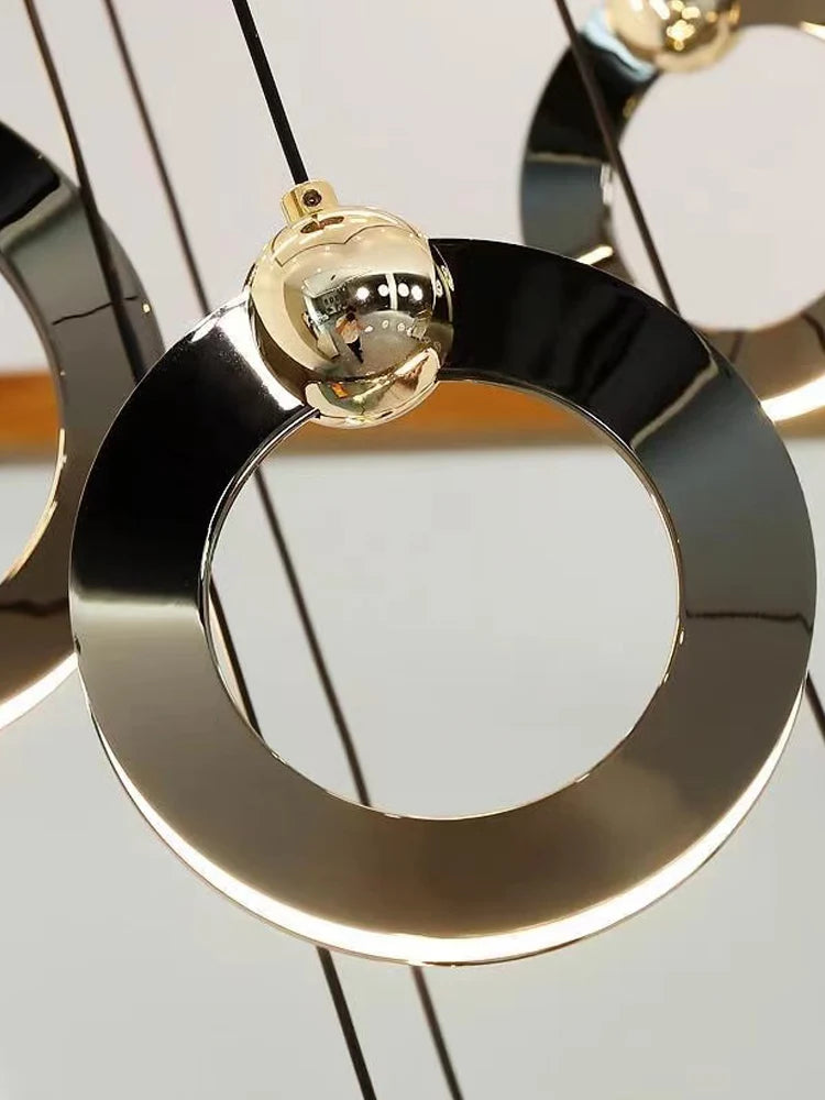 LED stair case rings Chandelier