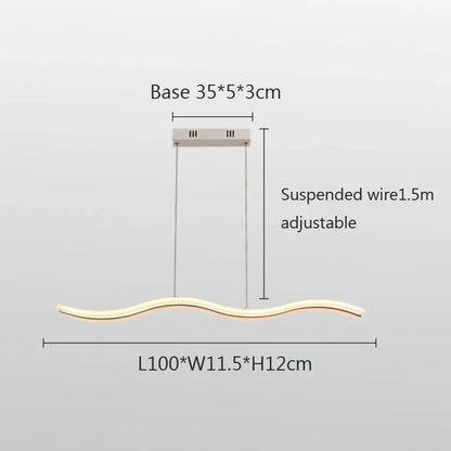 Lámparas colgantes LED modernas, tiras minimalistas, luz colgante para sala de estar, comedor, cocina, lámpara de techo, decoración, iluminación brillante