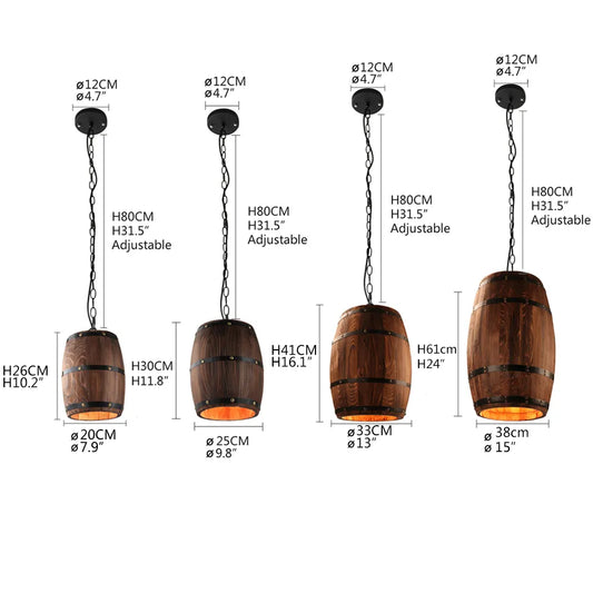 Nature loft wood Wine barrel pendant light