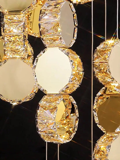 Led Gold Designer Modern Loft Crystal Chandelier
