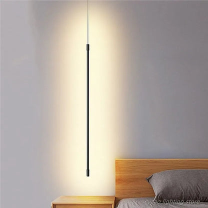 Luz de noche para dormitorio, luz LED colgante para sala de estar, tira de línea ajustable, lámpara colgante, pared de TV, decoración del hogar, accesorio moderno