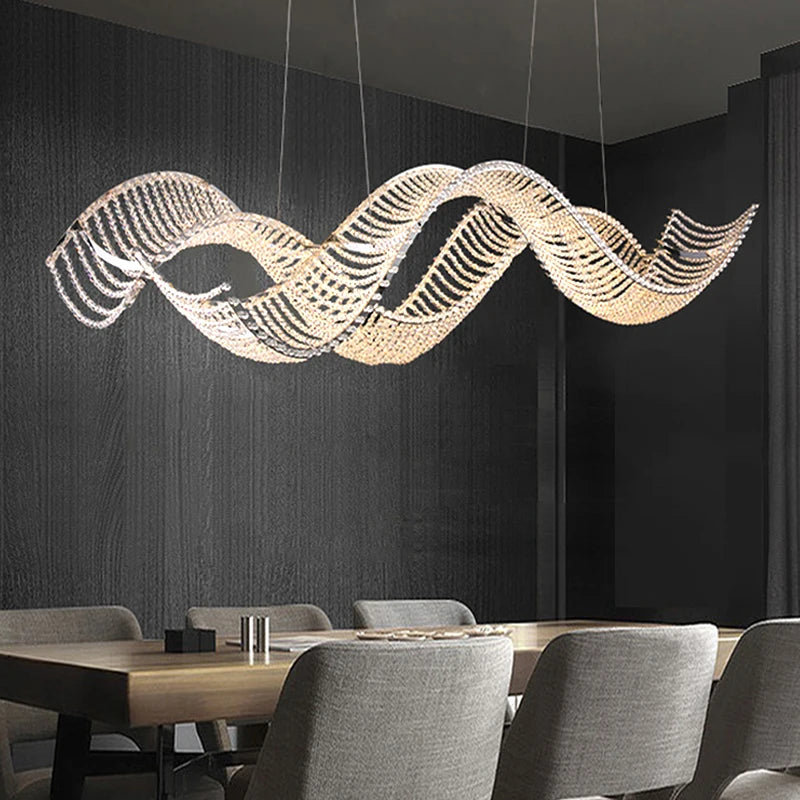 Ocean Wave Luxury Crystal Ceiling Chandeliers