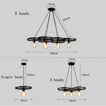 Nordic Black Iron Cage Retro Loft Metal Lamps