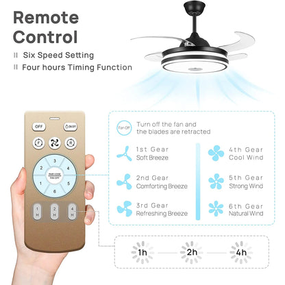 Ceiling Fan Lights and Bluetooth Speaker RGB Color Changing with Remote Controller