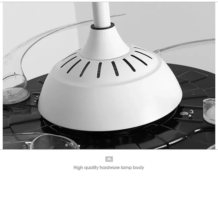 Ventilador de techo con luz, control remoto, control de pared, comedor, sala de estar, ventilador Invisible con aspas, lámpara led, ventiladores de techo modernos