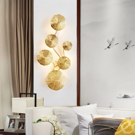 Nordic Gold Lotus Leaf LED Sconce Light