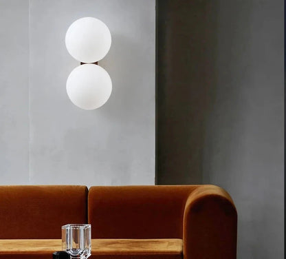 Nordic white double/single sphere sconce light