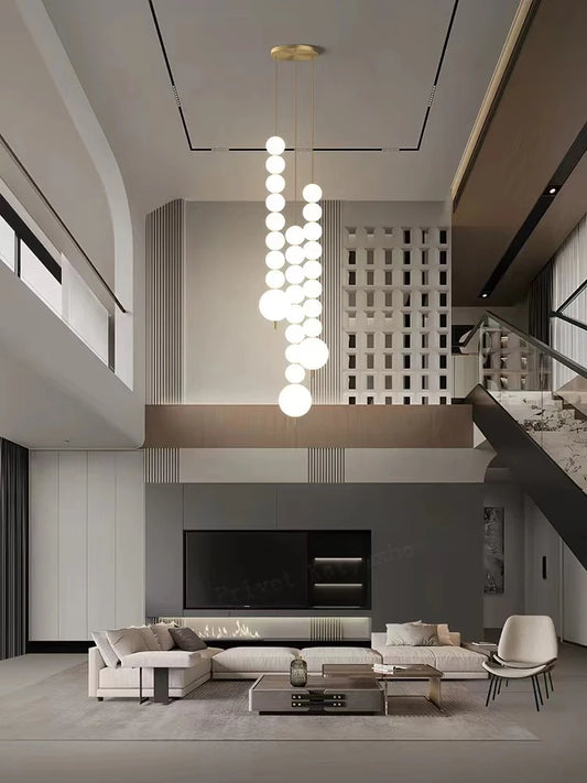 Magic bean All Copper White Ball Lusters Hanging chandelier