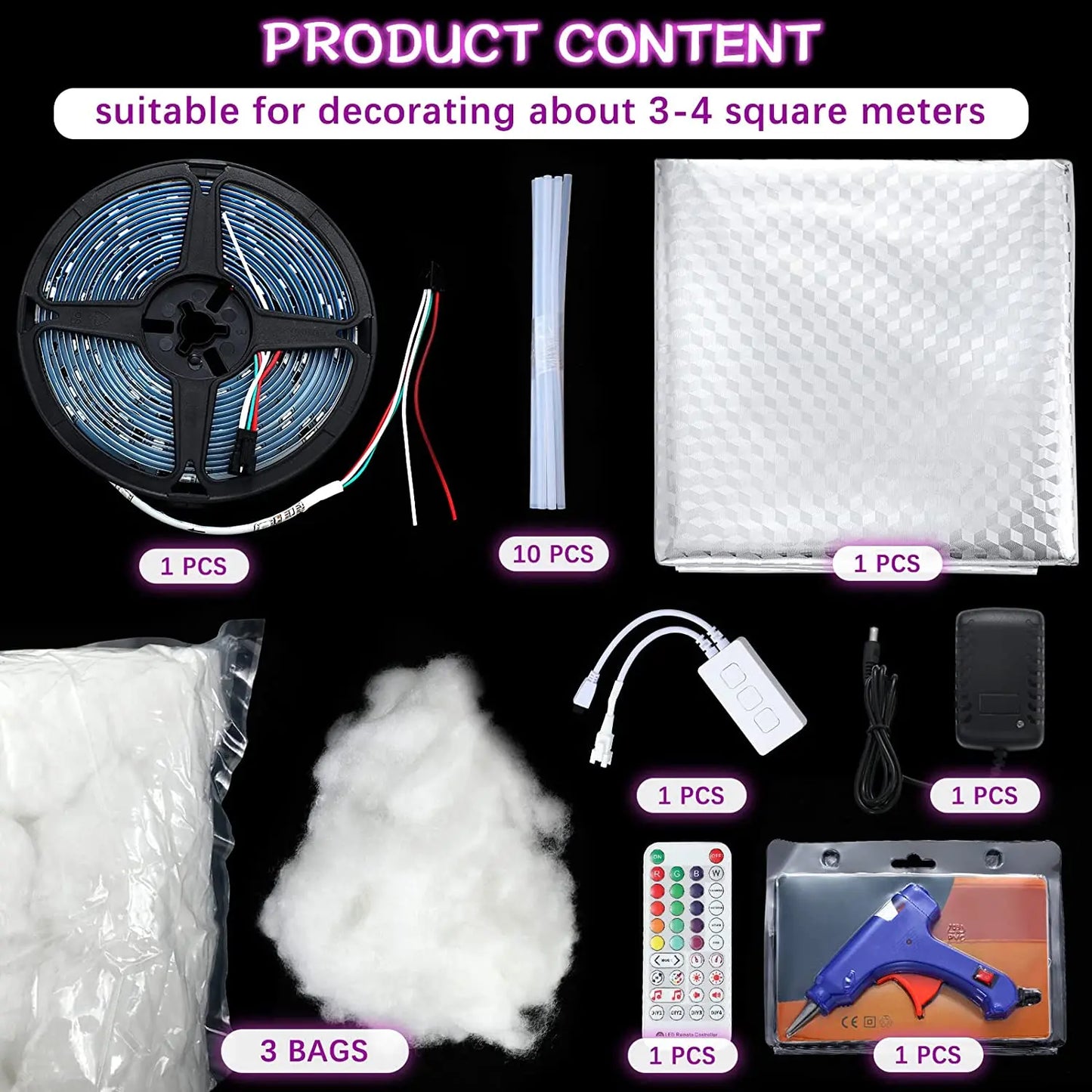 LED 3D thundercloud night light