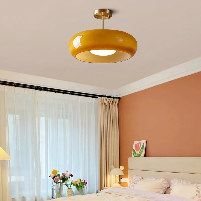 Yellow Glass LED Pendant Light
