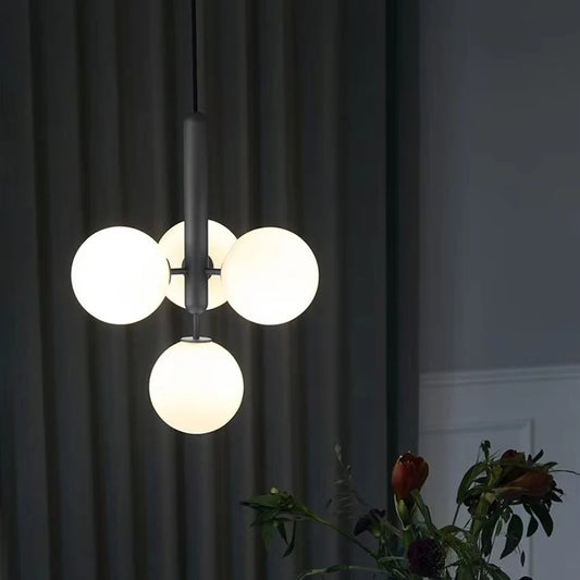 Nordic white Glass lustre suspension Light fixture