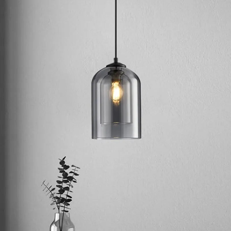 Lámpara colgante moderna de cristal para Loft, iluminación LED de decoración Industrial, accesorios para cocina, restaurante, candelabros