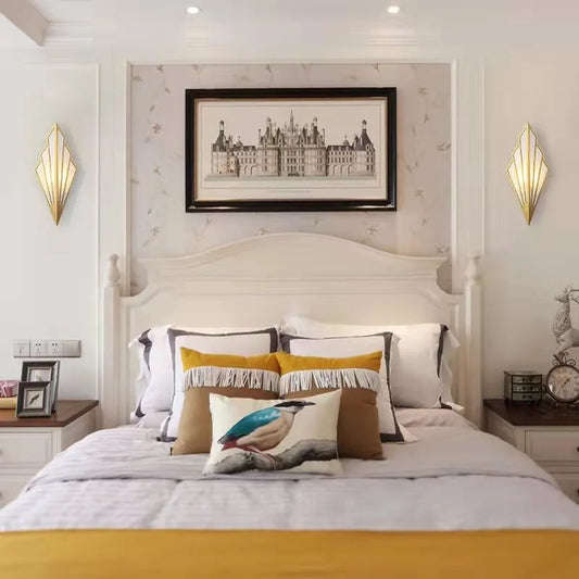 Nordic Led Golden fan design sconce light