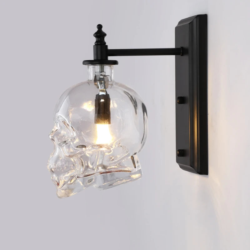 Clear Glass Skull Bones Sconces Light