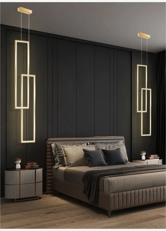 Modern overlap Rectangle Led Pendant Light