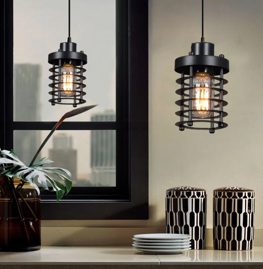 America wrought iron cage bar pendent light