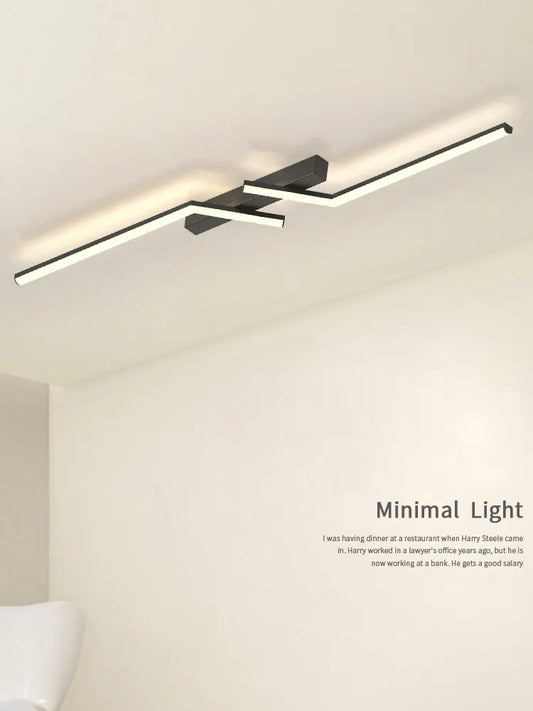 Nordic LED Long L Strip Surface Mounted Ceiling Lights