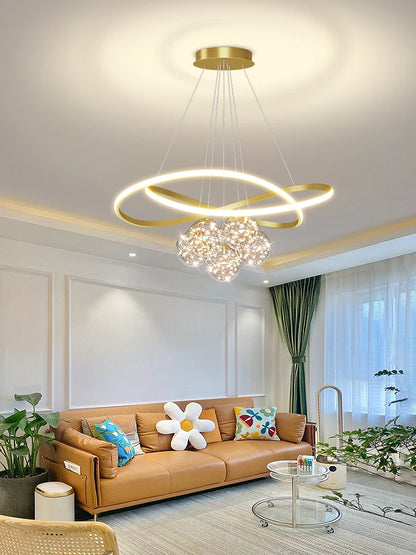 LED star globe chandelier