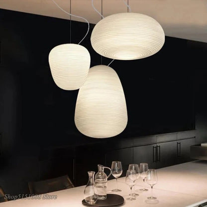Luces colgantes creativas de estilo nórdico, espirales de cristal blanco lechoso, lámparas colgantes para cocina, Luminaria para comedor, sala de estar, accesorios de decoración para el hogar