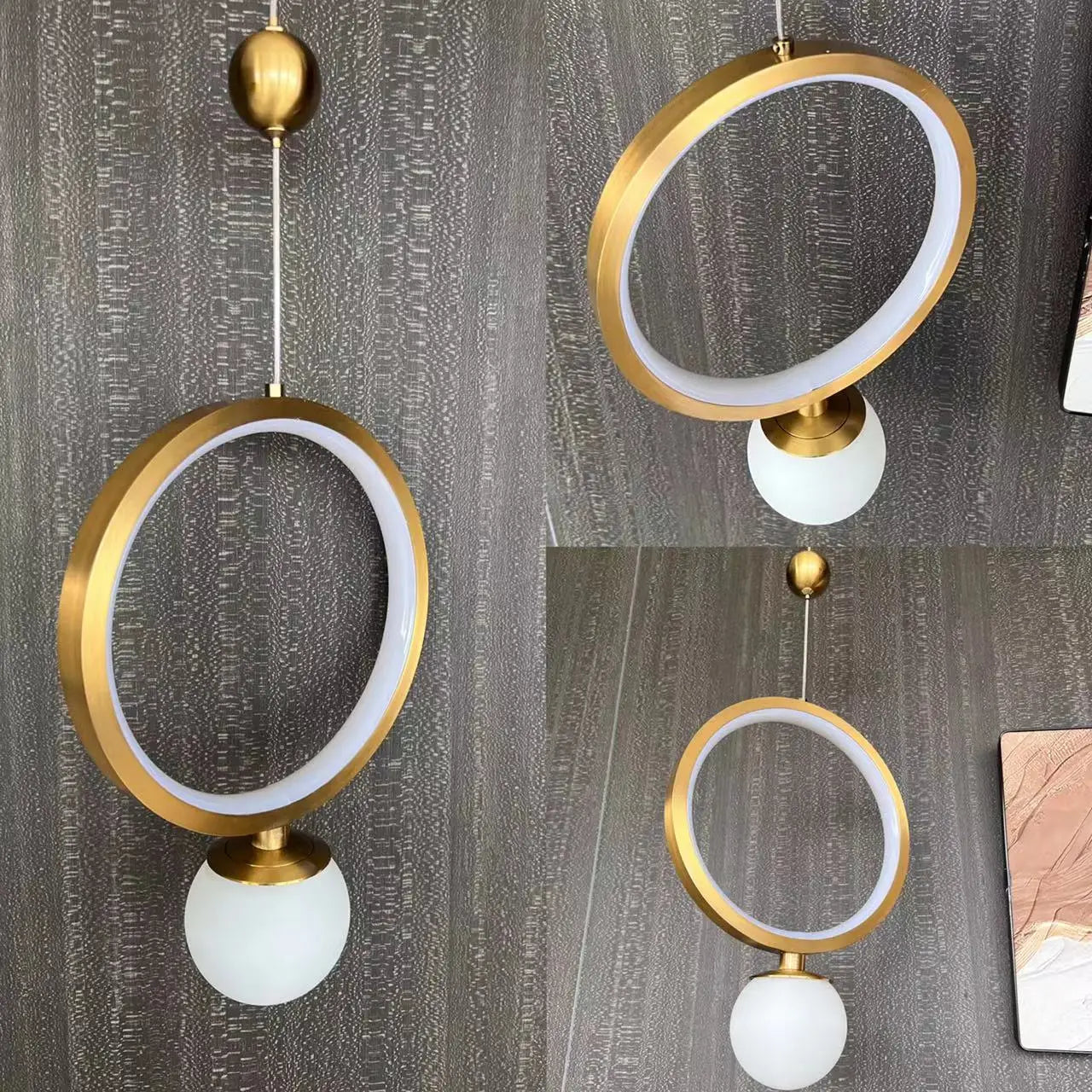 Led Gold Ring pendent Light
