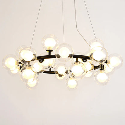 Arañas LED con bola de cristal de frijoles mágicos nórdicos para comedor, sala de estar, dormitorio, luces colgantes, lámpara colgante creativa para restaurante G4