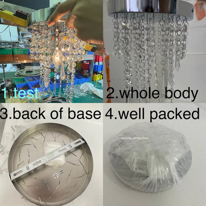 Lámpara LED de cristal, lámpara de techo moderna y lujosa, Lustre nórdico para dormitorio, sala de estar, comedor, restaurante, decoración del hogar, bombilla E14