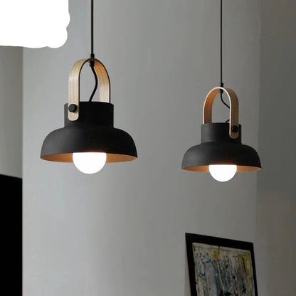 Anillo de hierro, lámpara colgante de grano de madera, lámparas colgantes modernas, lámpara colgante pequeña minimalista para sala de exposición nórdica, dormitorio, comedor