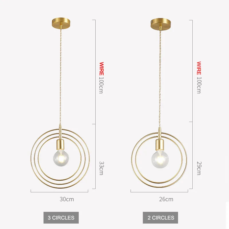 Luces colgantes Led, lámpara colgante dorada E27, lámparas decorativas para sala de estar, accesorio de iluminación colgante para cocina, iluminación interior