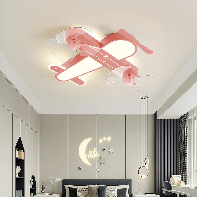 Airplane Ceiling fan Light For Kids Bedroom