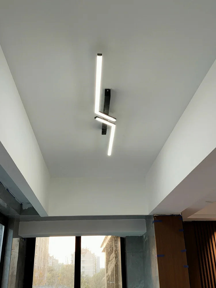 Nordic LED Long L Strip Surface Mounted Ceiling Lights