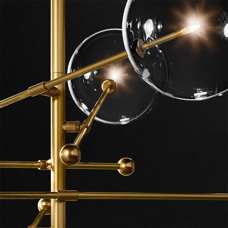 Nordic Design Black/Gold Led globe light