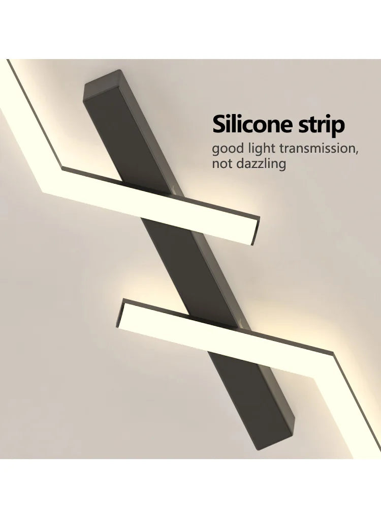 Nordic LED Long L Strip Surface Mounted Ceiling Lights