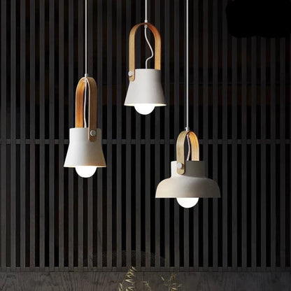 Anillo de hierro, lámpara colgante de grano de madera, lámparas colgantes modernas, lámpara colgante pequeña minimalista para sala de exposición nórdica, dormitorio, comedor