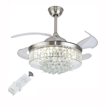 Retractable Blade LED Ceiling Fan w/Remote Control